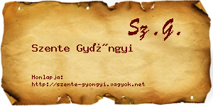 Szente Gyöngyi névjegykártya
